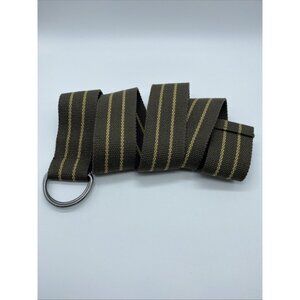 Brown Tan Thread Cotton Woven D Ring Belt Men's Size 36 Large End to End 42"